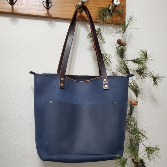 Portland Leather Handbags - Portland Leather Deep Water Medium Tote